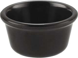 CAC Melamine Ramekin Black 4oz 3 1/4", Box of 12