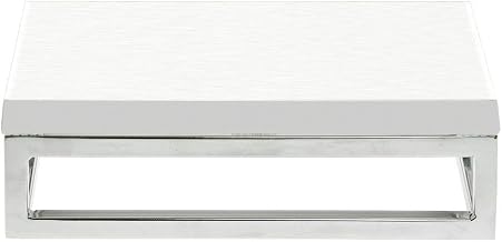 HUBERT Cerve Collection Chrome Display Riser with White Top - 3 1/5"H