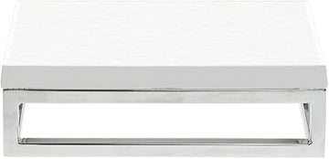 HUBERT Cerve Collection Chrome Display Riser with White Top - 3 1/5"H