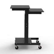 Adjustable-Height Presentation Workstation by Luxor – 24"W x 31"D x 39" to 45"H, Metal, Black, Model PS3945