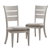 Solid Wood Ladder-Back Side Chairs Set of by Starlight Canyon Home – Poplar Solids, Paint Grade and amp, Spruce Veneers, White, Pack of 2