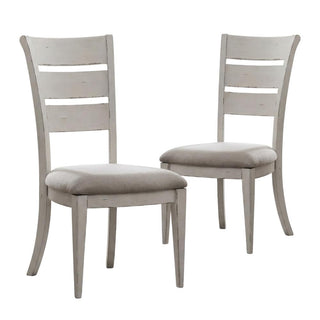 Solid Wood Ladder-Back Side Chairs Set of by Starlight Canyon Home – Poplar Solids, Paint Grade and amp, Spruce Veneers, White, Pack of 2