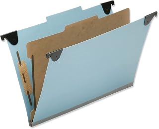 AbilityOne Hanging Classification File Folders - 1 Divider, Light Blue, Legal Size 7530-01-621-6200