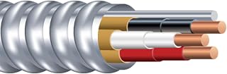 Southwire Duraclad 55279002 12/4 AWG Copper THHN Wire with Steel Armor, Brown/Orange/Yellow/Gray, 1000 ft