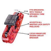 Master Lock Standard Toggles / Red / Modern Miniature Circuit Breakers