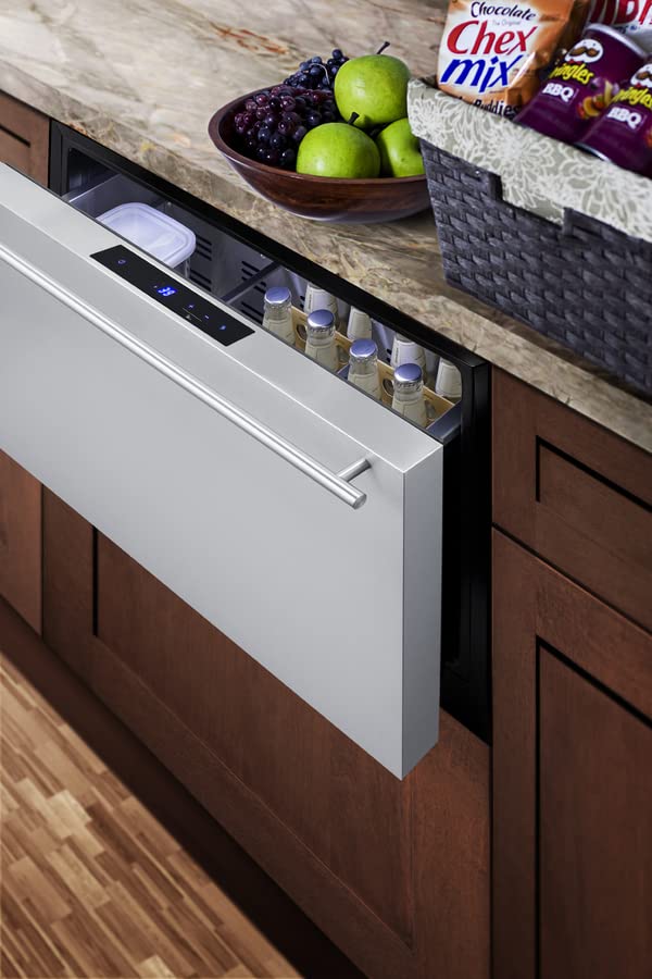 Summit 30” Drawer Refrigerator by Summit Appliance – 2.54 cubic_feet, Silver, Model SDR30