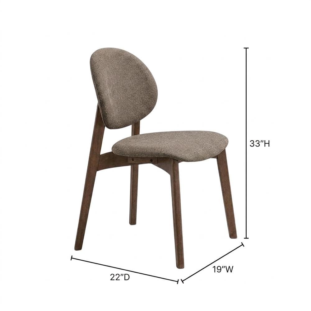 Linen-Upholstered Side Chair with Walnut-Finish Legs by Furnifact – Wood, Light Brown; Walnut, Pack of 2