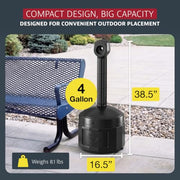 Justrite Black / 4 Gallon / Cease-Fire Smoking Receptacles