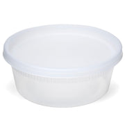 Pactiv Delitainer Polypropylene Premium Round Food Container Clear by Newspring – 8 oz, 8.0 ounces, Polypropylene, Clear, Pack of 4
