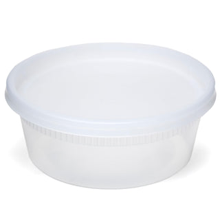 Pactiv Delitainer Polypropylene Premium Round Food Container Clear by Newspring – 8 oz, 8.0 ounces, Polypropylene, Clear, Pack of 4