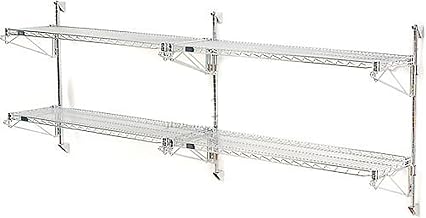 Nexel Poly-Green Wall Mount Wire Shelving, 60" W x 18" D x 34" H 2-Shelf Add-On