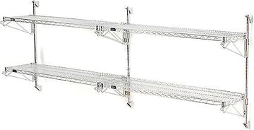 Nexel Poly-Green Wall Mount Wire Shelving, 60" W x 18" D x 34" H 2-Shelf Add-On