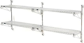 Poly-Green WALL Mount Wire Shelving, 54W X 18D X 34H 2-Shelf ADD-ON