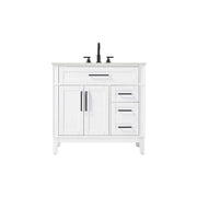 36" Single Bathroom Vanity in Honey White by Elegant Kitchen and Bath – unspecified, Aluminum, White, Model VF82536WH