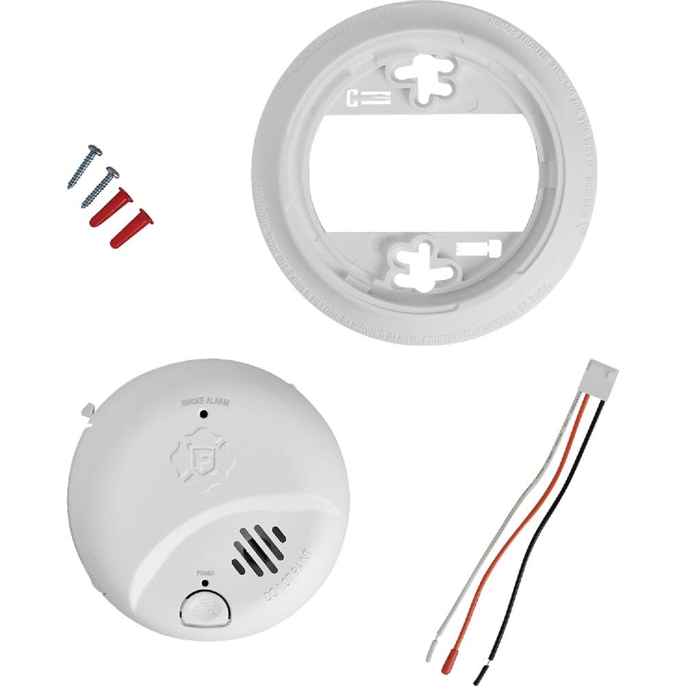 Interconnect Hard-Wired w/Battery Back-up Ionization Smoke Detector by First Alert – No Color, Model 1046848