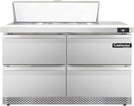 SW48-10-FB-D Sandwich Unit, 48" W, With 10 Pan Top Openings, Four Drawers & Front Breathing
