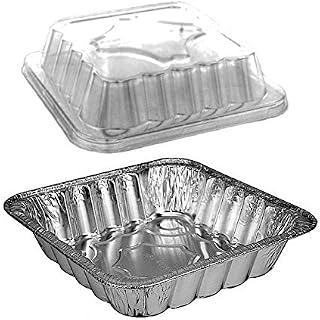 Handi-Foil 10" x 10" Square Aluminum Foil Poultry/Cake Pan w/Dome Lid (pack of 10)