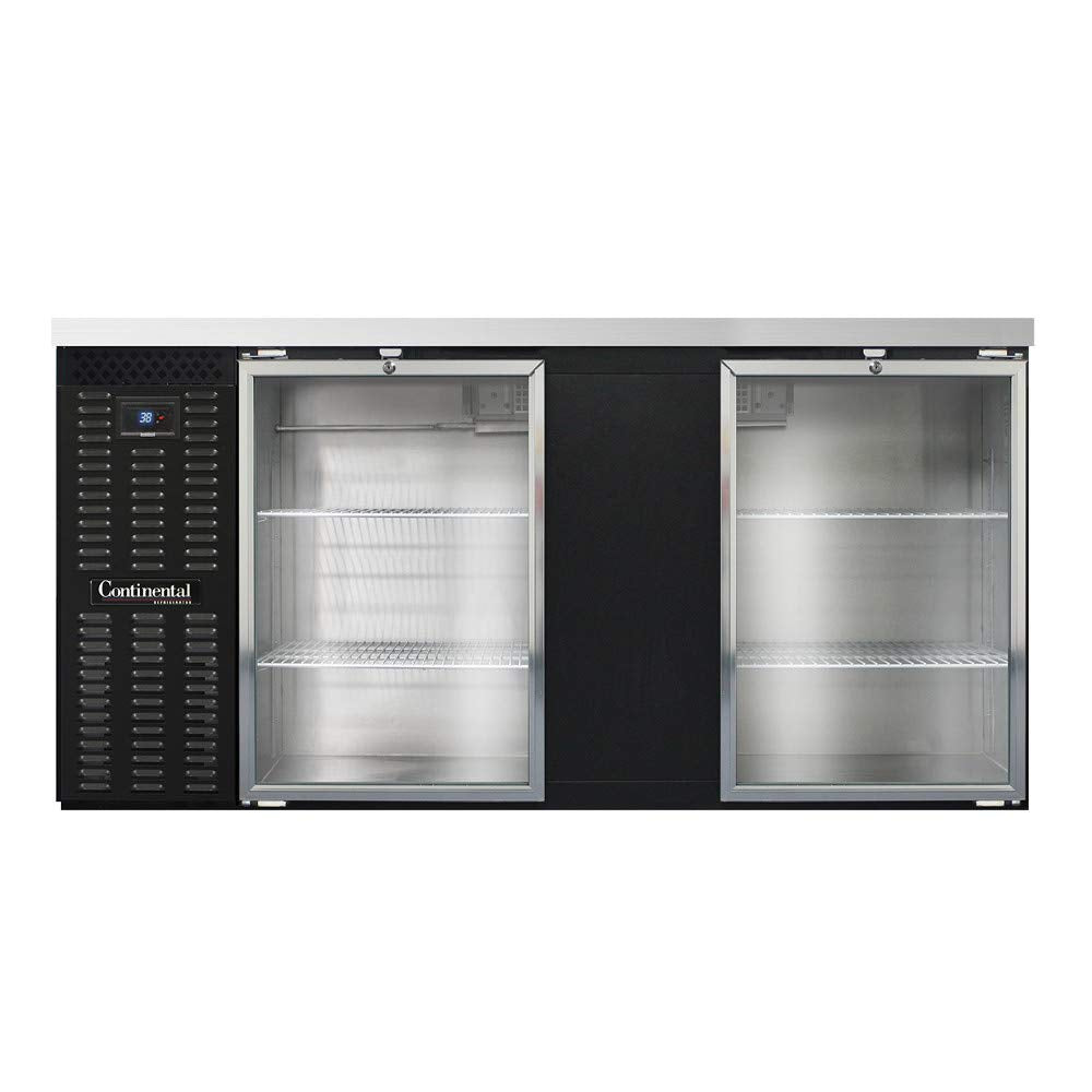 BBC69-GD Two Section Glass Door Refrigerated Back Bar Cooler by Continental Refrigerator – 26.0 cubic_feet