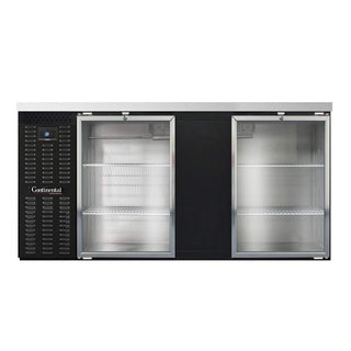 BBC69-GD Two Section Glass Door Refrigerated Back Bar Cooler by Continental Refrigerator – 26.0 cubic_feet
