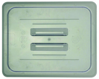 Half-Size Clear Polycarbonate Solid Food Pan Cover w/Handle - 12 4/5"L x 10 3/7"W by HUBERT – Polycarbonate, Clear, Model 107011