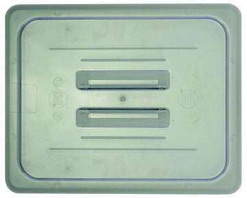 Half-Size Clear Polycarbonate Solid Food Pan Cover w/Handle - 12 4/5"L x 10 3/7"W by HUBERT – Polycarbonate, Clear, Model 107011