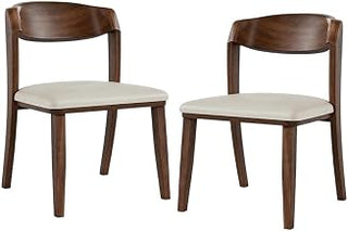 Starlight Canyon Home Abigail IV Rich Walnut Dining Chair Set of 2, Solid Wood Construction, Brown Finish, Comfortable & Durable Seating for Kitchen and Dining Room