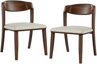 Starlight Canyon Home Abigail IV Rich Walnut Dining Chair Set of 2, Solid Wood Construction, Brown Finish, Comfortable & Durable Seating for Kitchen and Dining Room