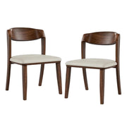 Abigail IV Rich Walnut Dining Chair Set of by Starlight Canyon Home – Solid Rubberwood, Solid Wood, Fabric, Brown, Pack of 2