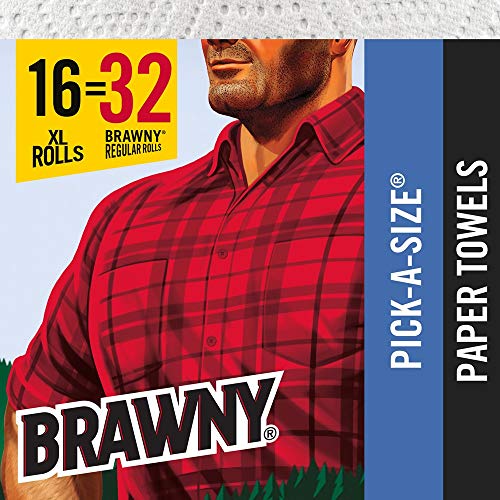 Brawny 1 / 16 Rolls (130 Sheets each) / White Paper Towels
