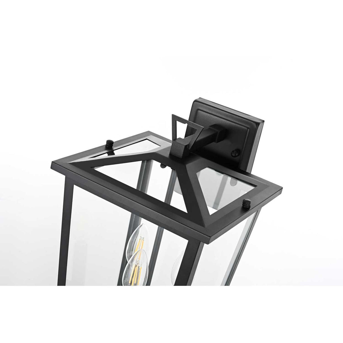Cayman Three Light Outdoor Wall Sconce Black by Lighting Design – Iron, Black, Model OD332W16BK