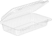 Inline Plastics 21 oz. Rectangular Clear Clam Shell Food Containers with Barlock - Durable & Eco-Friendly Plastic Hinged T...