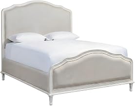 Starlight Canyon Home Viscose-Upholstered King Platform Bed with Wood Frame, Distressed-Finish Upholstered Bed for Bedroom and Guest Room