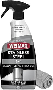 Weiman Stainless Steel Cleaner & Polish Spray with Cloth, Anti-Fingerprint