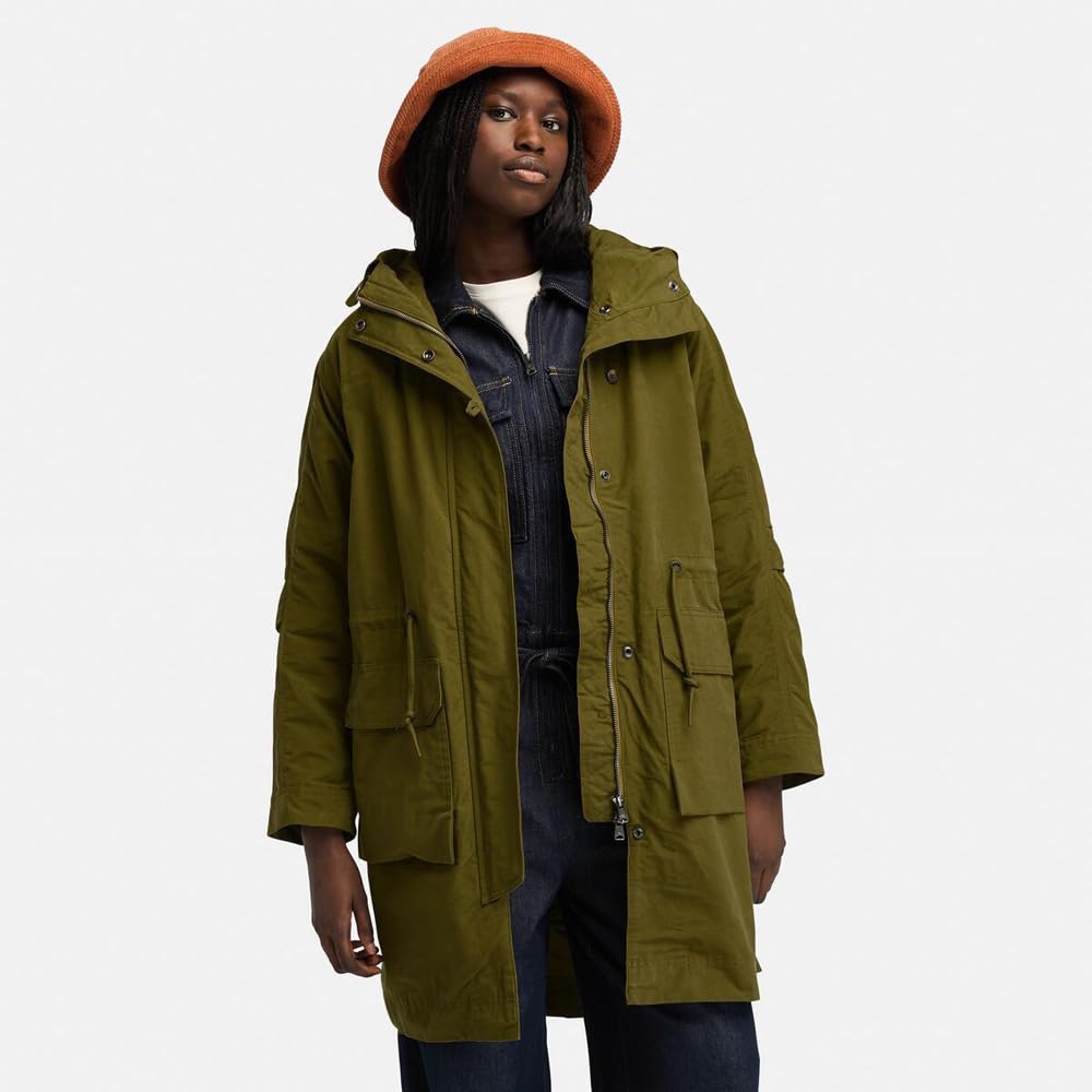 Women's 2-In-1 City Parka by Timberland – Cotton, Dark Olive, Model TB0A5ZRK