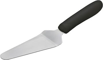 Winco 4 5/8" x 2 3/8" Black Plastic Pie Server with Offset with Handle