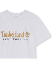 Boys Short Sleeves Tee-Shirt by Timberland – 8 Years, White, Model T60968/10P