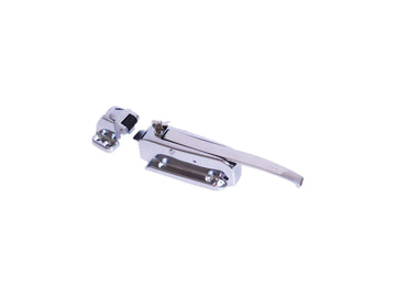 Walk-In Safety Chrome Latch Complete with Key and K56-CA03 Strike (Offset Flush) by Kason – Offset Flush, Model K56C-CA01