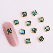 10pcs Japanese Ultra-thin Shell Alloy Gold Edging Nail Ornament DIY Nail Art Decorations Shiny Manicure Accessories 3D Nail Jewelry(07)