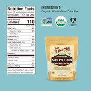 Bob's Red Mill OG Dark Rye Flour / 20 Ounce (Pack of 4) / Resealable Flours & Meals