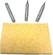 Industrial 4-Piece Replacement Tip Set (2 x Point, 1 x Flat, 1 x Cleaning Sponge) for Rothenberger Industrial Digital Soldering