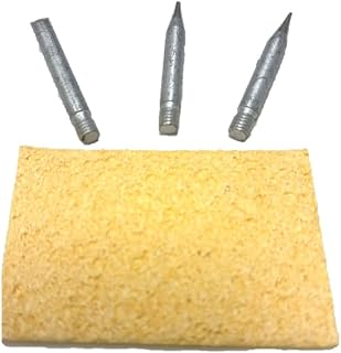 Industrial 4-Piece Replacement Tip Set (2 x Point, 1 x Flat, 1 x Cleaning Sponge) for Rothenberger Industrial Digital Soldering