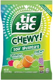 Tic Tac Chewy Sour Adventure Flavored Candy, Small Peg Bag