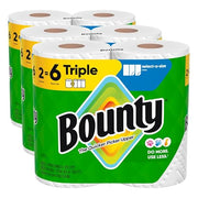 Bounty White / 6 Rolls (123 Sheets) / Triple Paper Towels
