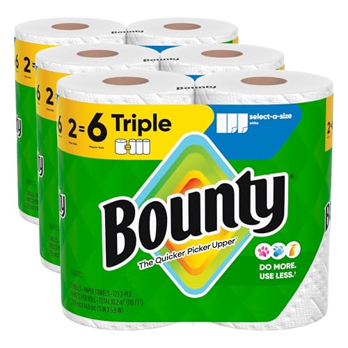 Bounty White / 6 Rolls (123 Sheets) / Triple Paper Towels