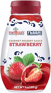 Fabbri Gourmet Dessert Sauce, Strawberry Flavor, 7.9oz | Flavoring Sauce for Ice Cream, For Desserts, For Hot and Cold Beverages, Made in Italy