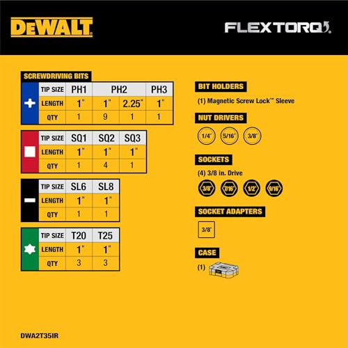 DEWALT FlexTorq Screw Driving Set / Set / One Size Power Tool Parts & Accessories