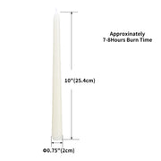 Flamecan Ivory Taper Candles, 10 Inch Tall, Pack of 20