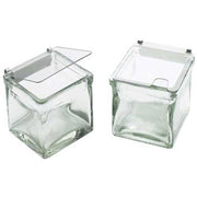 Solid Metal Hinge Jar Lid by CAL-MIL – 4x4x0.5 inches, Acrylic, Clear, Model 1807