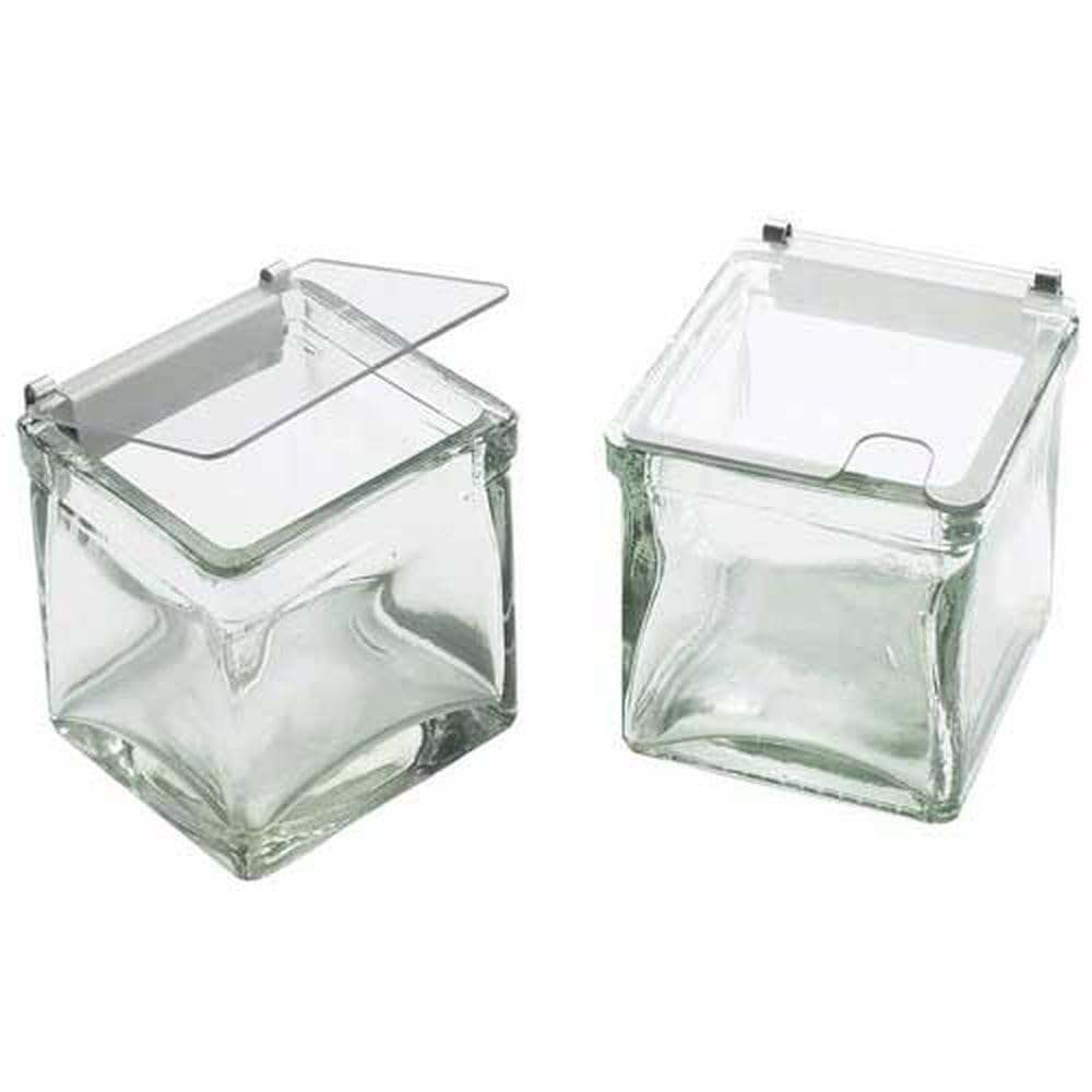 Solid Metal Hinge Jar Lid by CAL-MIL – 4x4x0.5 inches, Acrylic, Clear, Model 1807