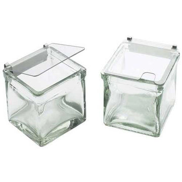 Solid Metal Hinge Jar Lid by CAL-MIL – 4x4x0.5 inches, Acrylic, Clear, Model 1807